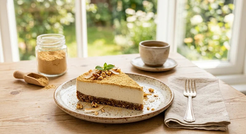 No-Bake High-Protein Kinako Cheesecake (The Perfect Summer Vegan Dessert)